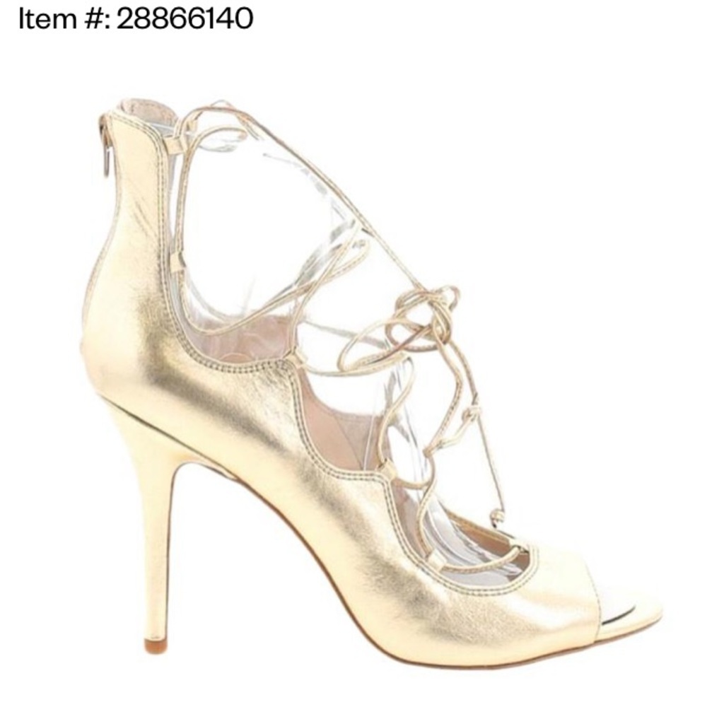 Vince camuto leather gold lace up sandals size 9M